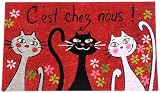Foxtrot - 3428ROUG - Paillasson - Chat Chat Chat - Rouge
