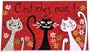 Foxtrot 3428ROUG Paillasson Chat Chat Chat Rouge