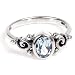 Sterling Silver Ring W/ Genuine Oval Blue Topaz