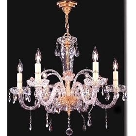 LAMPS BEAUTIFUL Paradise Six Light Crystal Chandelier by James R. Moder--Excellent... by Unknown