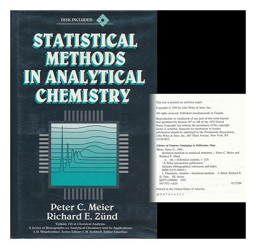 Statistical Methods in Analytical Chemistry, by Peter C. Meier, Richard E. Zünd