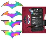Multicolored Mettalic 4 Piece Batman Throwing Knives Batarang Throwers!