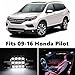 19 x Premium Xenon White LED Lights Interior Package Kit for Honda Pilot 2009-2015