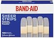 Johnson & Johnson Band-Aid Sheer Adhesive Bandages, 3/4 x 3, 100 per Box