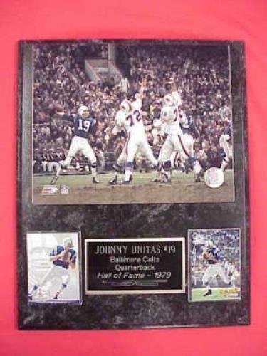 Johnny Unitas 2 Card Collector Plaque