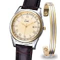 Limit Men's Silver Coloured Watch 5393G With Champagne Coloured Dial, Brown Croco Effect Strap And A Matching Magnetic Bracelet