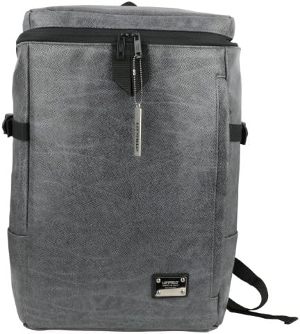 Men's Laptop Backpacks Faux Leather Square School Bags M600 Gray