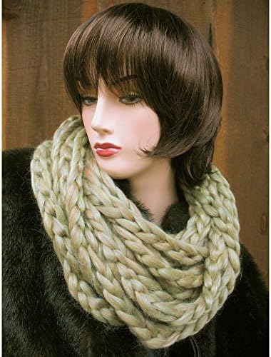 Living Dreams Infinity Braid Silk Merino Crochet Cowl Kit includes Pencil Roving Yarn + Addi Crochet Hook S + Written Pattern w Photos. DIY. Color Helleborus