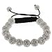 Fully Iced Out Hip Hop 15 White Disco Ball Adjustable Pave Bracelet
