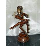 Gift Idea- Carved Dancing Apsara Brass Staues India 10 Inches