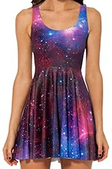 Polyester/Spandex Bubble Dress Flared-Skirt Fitted Vintage Floral Print Tank Club Dress/Party Dress 