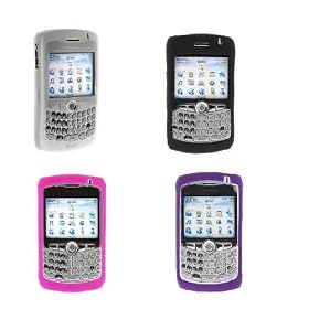 Clear Silicone Case + Black Silicone Case + Hot Pink Silicone Case + Purple Silicone Case for Blackberry 8330 Curve / 8310 Curve / 8300 Curve / 8320 Curve