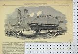 1850 SCENE LAUNCH EARL HARDWICKE WHALING SHIP COWES