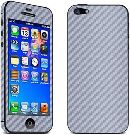 DiaMini iPhone 5 Full Body Carbon Fibre Wrap Decal Skin Sticker Protector (for Iphone 5 Gray)
