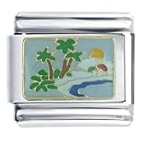 Hawaii Palm Tree Island Italian Charms Bracelet Link