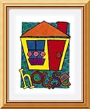 House Framed Art Print by Karen Gutowsky,13.9 in. x 16.8 in. Framed