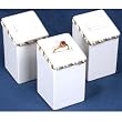 3 Leather Ring Displays White Showcase Gold Trim 2.75"