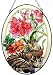 Amia Oval Suncatcher with Cat in Winter Garden Design, Hand Painted Glass, 6-1/2-Inch by 9-Inch