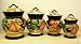 Black Italian Fruit Kitchen Canister Set Ceramic