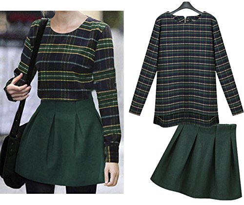 (リリレナ)LiLiRena タータンチェック ブラウス　チュニック　 スカート　ミニ セット　ブリティッシュ　 トラッド レディース 1150312-a1