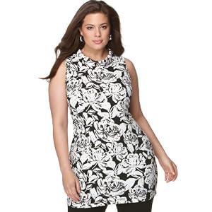 Buy Alfani Plus Size Top, Sleeveless Floral Print Funnel Neck by Alfani