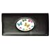 Long Wallet of Retro Butterflies in 60s Colors (Pink, Blue, Green, and Yellow Butterfly with Flowers)