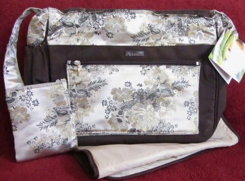Frizzi Voyager MicroFiber Caramel Brown Flower Diaper Bag Tote