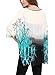 DJT Womens Batwing Sleeve Round Neck Flower Semi Sheer Top One Size Apricot-Green