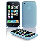 Apple IPhone 3G PDA Premium Silicon Skin Trans. Light Blue with Diamond Shape Texture
