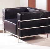 Contemporary Modern Furniture Le Corbusier Black Leather Chair Living Room