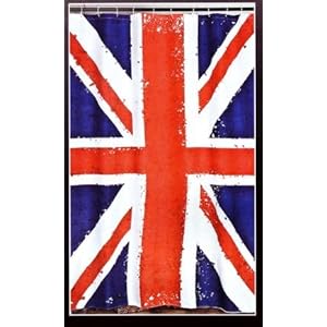 Rideau de douche avec le drapeau anglais