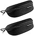 Flying Fisherman Zipper Shell Sunglass Case, Belt Loop and Clip (Black)