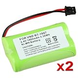 eForCity 2 pack BT1007 Compatible with Uniden Home Cordless Phone Battery