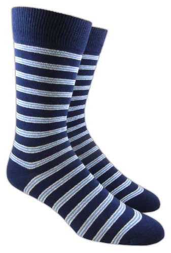 Bar Striped Men's Cotton Blend Dress Socks
