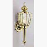 Designers Fountain 31073-CL-PB Solid Brass Bound Lantern Polished Brass 5-1/2 w x 16-1/4 h x 5-1/4 ext.