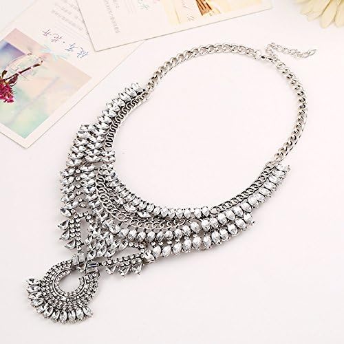 Newest Brand Fashion Statement Necklace Women 2015 Crystal Acrylic Pendant Massive Necklace Wholesale Big Chunky Necklace - Color 1