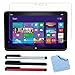 BIRUGEAR Bundle Premium HD Guard Film Clear LCD Screen Protector + 3- Stylus for HP Split x2 13 13t-g100 x2 PC 13.3'' Detachable Windows 8 hybrid Tablet PC with Microfiber Cloth