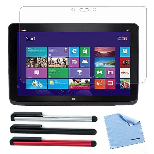 BIRUGEAR Bundle Premium HD Guard Film Clear LCD Screen Protector + 3- Stylus for HP Split x2 13 13t-g100 x2 PC 13.3'' Detachable Windows 8 hybrid Tablet PC with Microfiber Cloth