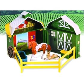 Click here to buy Stablemates Pocket Barn Mar and Foal by Breyer.