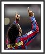 Ronaldinho FC Barcelona Framed 8x10 Photograph Pointing to Sky