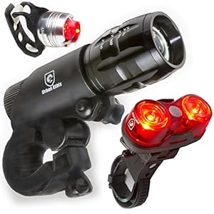 LED Lights For Bikes *Free* Helmet Bike Light - Quick Release Mounts - Best Flashing Front and Back Tail Light Set - Safest Super Bright Headlight Torch and Rear Cycling Kit for All Bicycles
