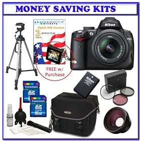 Nikon D5000 12.3 MP DX Digital SLR Camera with 18-55mm f/3.5-5.6G VR Lens + 3-Year Extended Digital Camera Warranty + .48x Wide Angle Panoramic HD Series Fisheye w/ Macro + Extra Nikon EN-EL9 Rechargeable Lithium-Ion Battery + Two (2) Transcend 16 GB SDHC Secure Memory Cards + Digital SLR Gadget Bag + 52mm Photo Essentials Filter Kits + Willoughbys Bonus Accessories Kit