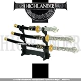 4 Pcs Highlander 1 Samurai Katana Sword Set Black