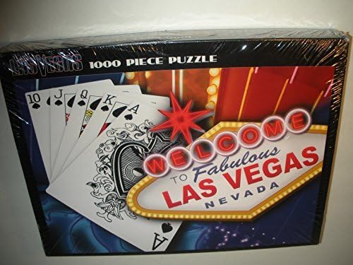 Las Vegas Nevada 1000 Piece Puzzle Neon Lights Playing Cards