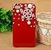 3D Crystal Christmas Snow Snowflake Hard Back Case Cover Pearls for iPhone 4/4s