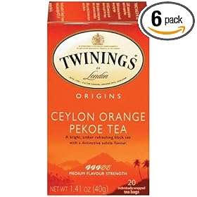 Twinings Ceylon Orange Pekoe Tea, Tea Bags, 20-Count Boxes (Pack of 6)