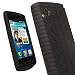igadgitz �tui en silicone de couleur Noir avec motif trace de pneu et protecteur d'�cran pour Samsung Wave 2 S8530