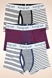 3 Pack Older Boys Autograph Cotton Rich Assorted Striped Trunks