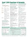 Microsoft Excel 2010 Functions & Formulas Quick Reference Guide (4-page Cheat Sheet focusing on examples and context for intermediate-to-advanced functions and formulas)