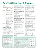Microsoft Excel 2010 Functions & Formulas Quick Reference Guide (4-page Cheat Sheet focusing on examples and context for intermediate-to-advanced functions and formulas- Laminated Guide)